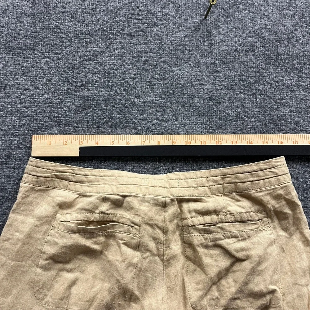 Banana Republic Pants Womens Size 6 Beige Linen Relaxed Fit Drawstring Casual